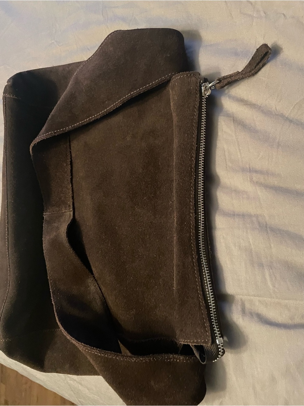 Mango Suede Shoulder Bag -Deep Brown - Picture 7 of 9